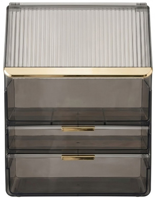 KOLKO 防塵典雅化妝品收納盒 A0052-1, 晶透黑, 1個