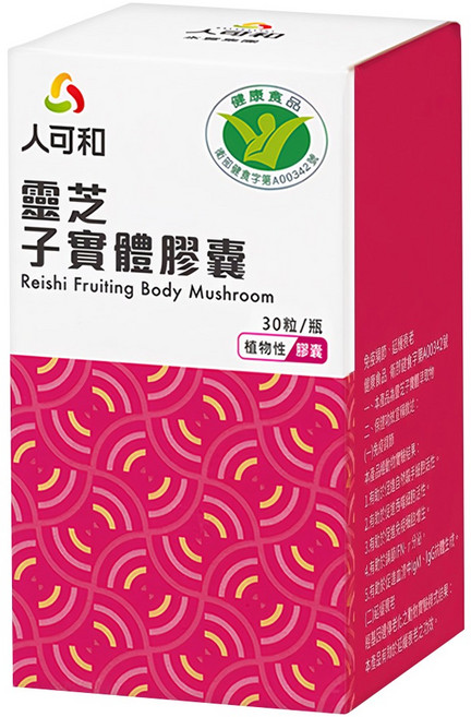 永豐 人可和 靈芝子實體膠囊, 30顆, 500mg, 1盒