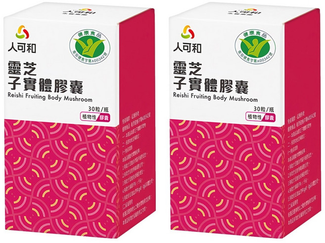 永豐 人可和 靈芝子實體膠囊, 30顆, 500mg, 2盒