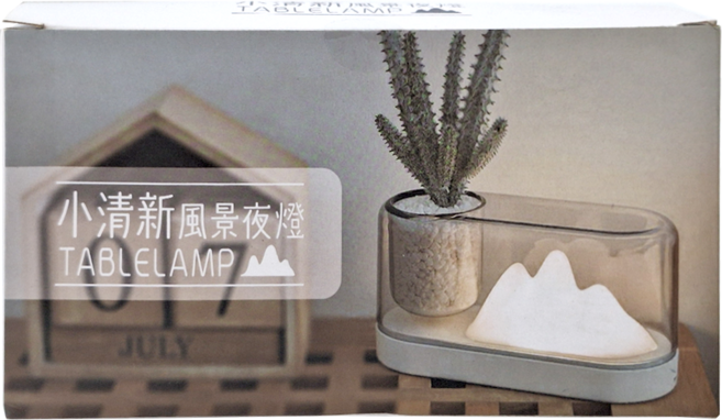 HENRAY 小清新風景夜燈 184 x 75 x 99mm 356g, 白色 + 透明色