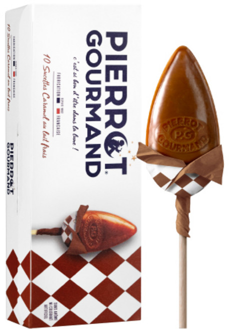 PIERROT GOURMAND 牛奶焦糖味棒棒糖 10入, 130g, 1個