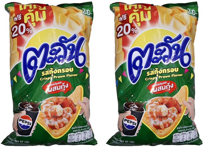 Tawan 大王 餅乾 蝦味, 2包, 67g