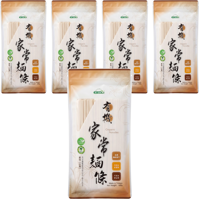 統一生機 有機家常麵條, 300g, 5包