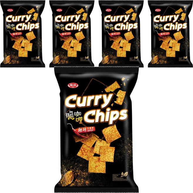 稑珍 curry chips 脆咖哩 輕辣味, 100g, 5包