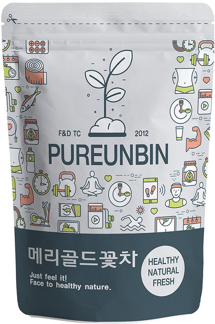PUREUNBIN 萬壽菊花草茶茶葉, 100g, 1包, 1包