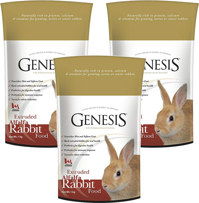 加拿大 GENESIS 高級全齡兔寵物食譜飼料, 1kg, 3袋