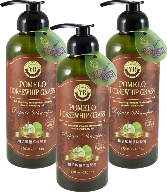 YR 葉璐芝 柚子馬鞭草洗髮精, 700ml, 3瓶