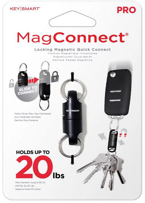 KEY SMART MAGCONNECT Pro可分離式磁鐵雙頭鑰匙圈 超高負重 可達20磅 KS847-BLK, 1個, 黑色
