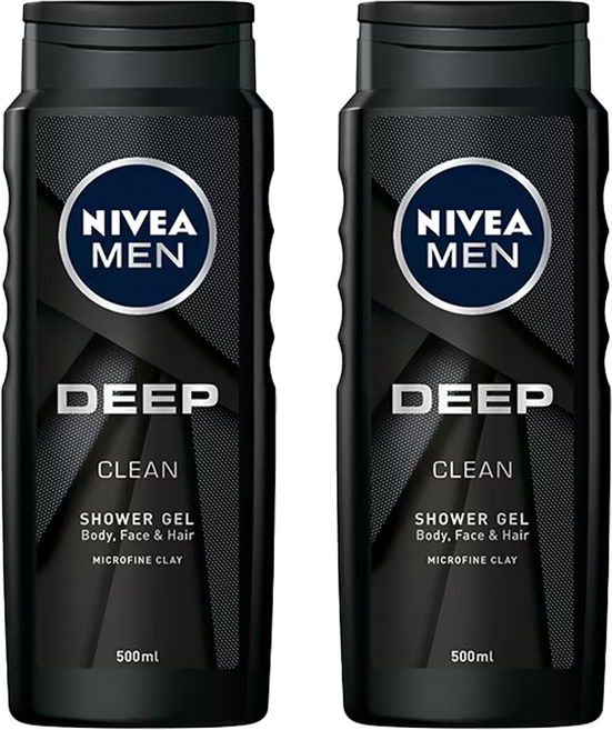 NIVEA 妮維雅 MEN 台灣公司貨 男士清新淨爽沐浴露, 500ml, 2瓶