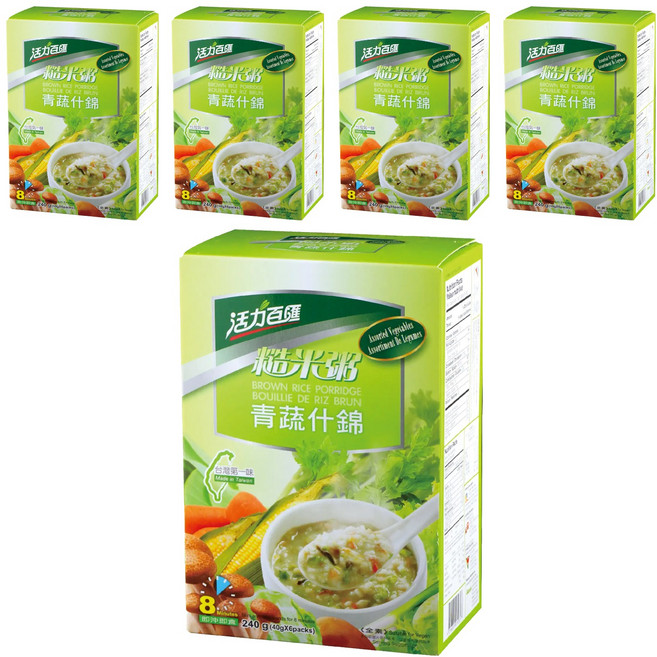 活力百匯 青蔬什錦糙米粥 6入, 240g, 5盒