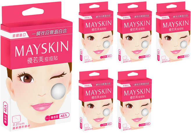 MAYSKIN 優若美 痘痘貼 薄透型, 6盒, 42入