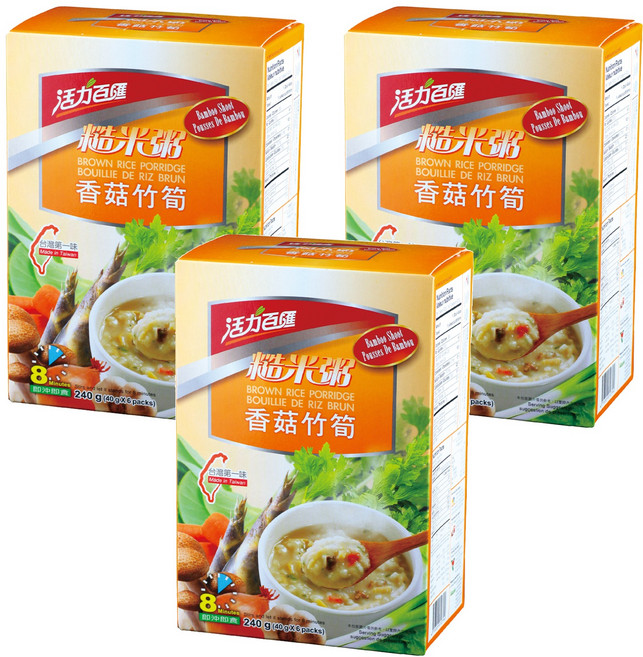 活力百匯 香菇竹筍糙米粥, 240g, 3盒