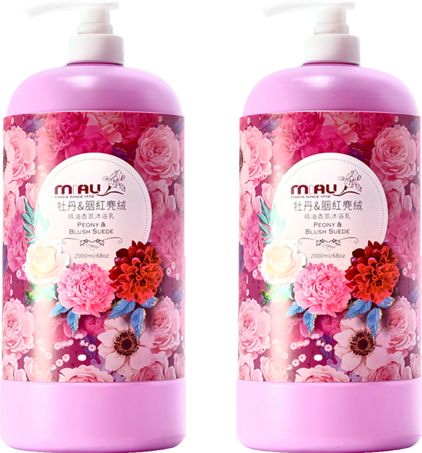 MIAU 精油香氛沐浴乳 牡丹&胭紅麂絨, 2L, 2件