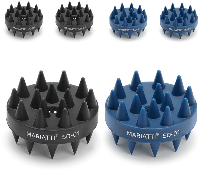 Mariatti 洗髮刷 頭皮按摩球, 深黑色 + 藍色, 6個