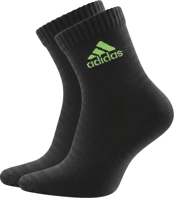 adidas 愛迪達 P1高機能短筒運動襪 MI0002-M, 黑色 + 螢光綠, 1雙