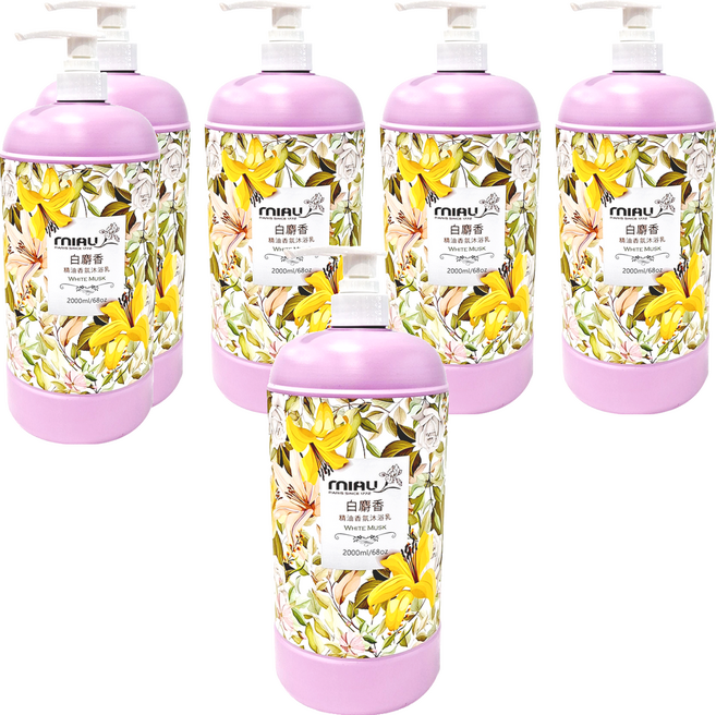 MIAU 精油香氛沐浴乳 白麝香, 2L, 6件