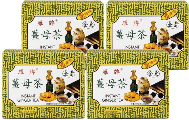 雁牌 重辣薑母茶, 25g, 12包, 4盒