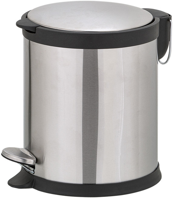 ikloo 宜酷屋 不銹鋼靜音腳踏式垃圾桶5L 29.4Wx23.3Dx28.1Hcm 1.5kg, 銀色