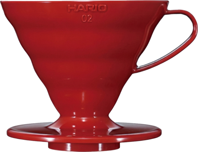 HARIO 好璃奧 V60 02樹脂濾杯 紅色, 樹脂濾杯, 1個