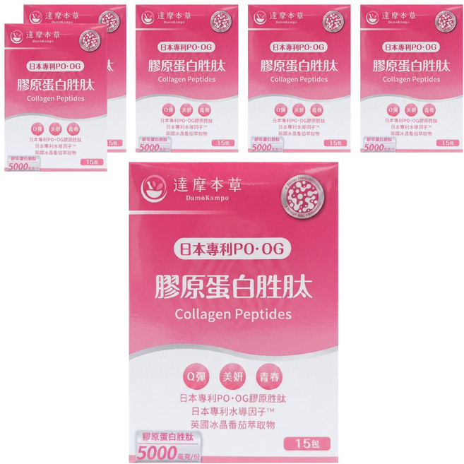 達摩本草 日本膠原蛋白胜肽珍珠粉, 6g, 15包, 6盒
