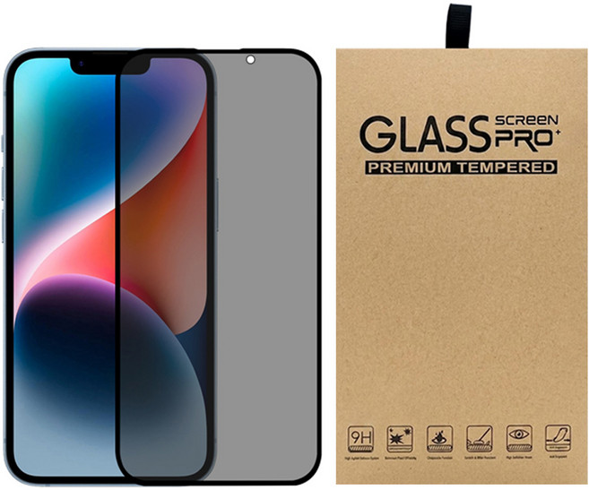 台灣 AIDA 智慧型手機 螢幕保護貼 iPhone 14 防窺 9H 防指紋殘留 安裝清潔包 1個