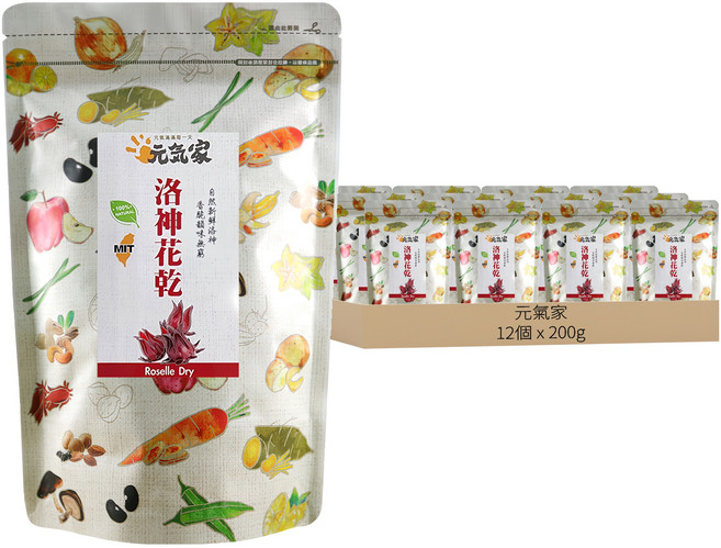 元氣家 洛神花乾, 12個, 200g