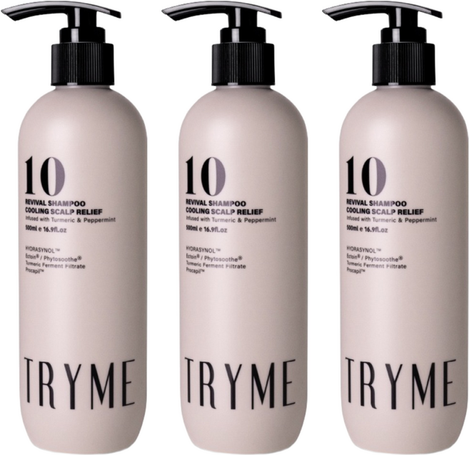 TRYME 詩朵 甦活洗髮精華液冰鎮舒敏 10號, 500ml, 3瓶