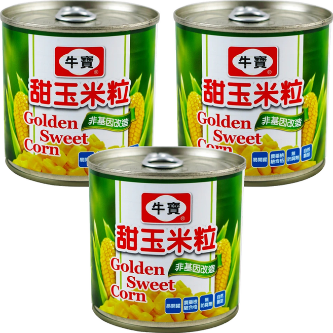 牛寶 甜玉米粒, 340g, 3罐