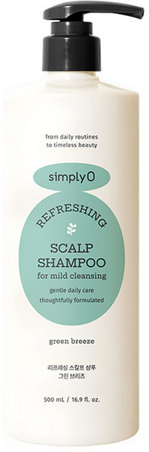 simplyO 清爽頭皮洗髮乳 綠色微風香, 500ml, 1瓶