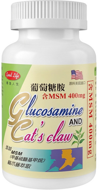 good Life 得意人生 葡萄糖胺+MSM 全素, 60顆, 1罐