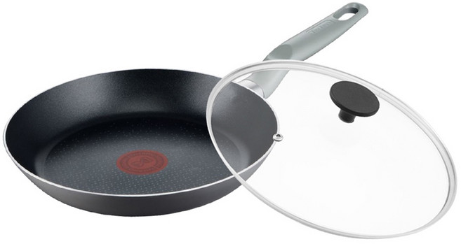 Tefal 特福 輕巧系列 不沾平底鍋 + 玻璃蓋 B5830653 黑色, 28cm, 1組