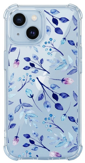 MOOTUN 沐盾 智慧型手機 四角掛繩 手機殼 iPhone 13/14 藍色枝葉 TPU/PC 1個
