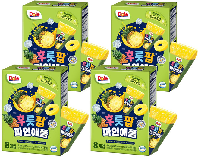 Dole 都樂 水果冰棒 鳳梨 8入, 62ml, 4個