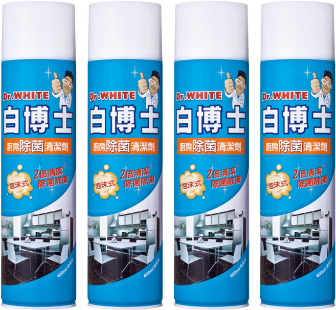 Dr.White 白博士 廚房除菌清潔劑, 600ml, 4瓶