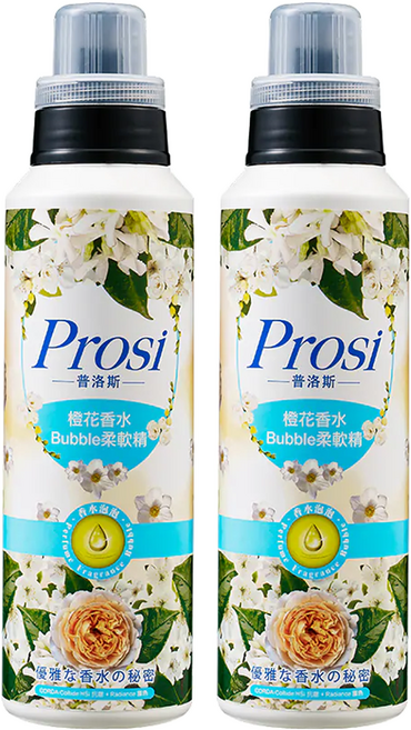 Prosi 普洛斯 橙花香水柔軟精 添加護色抗皺配方 無添加螢光劑, 570ml, 2瓶