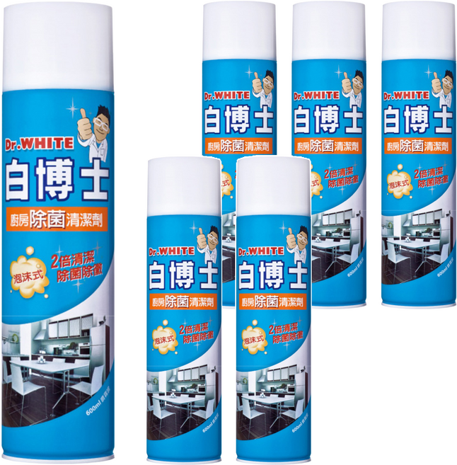 Dr.White 白博士 廚房除菌清潔劑, 600ml, 6瓶