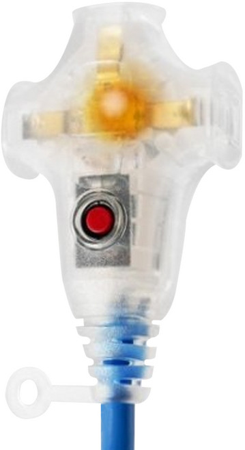 TRENY 2.0mm 2雙絕緣動力過載延長軟線 2孔, 10m, 藍色, 1條