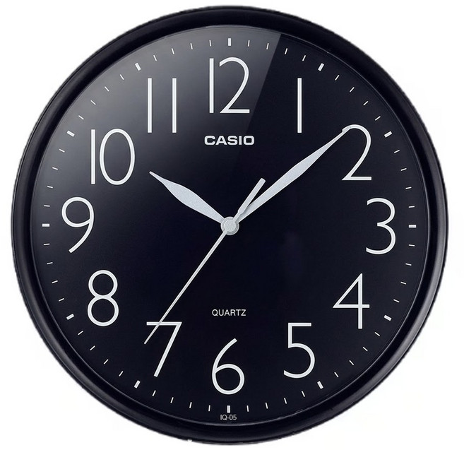CASIO 卡西歐 掛鐘 清晰大數字顯示 經典簡約 圓形 指針 IQ-05-1DF 22-07
