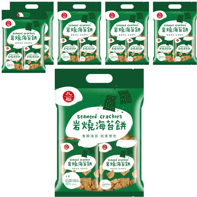 九福 岩燒海苔餅 全素, 200g, 6袋
