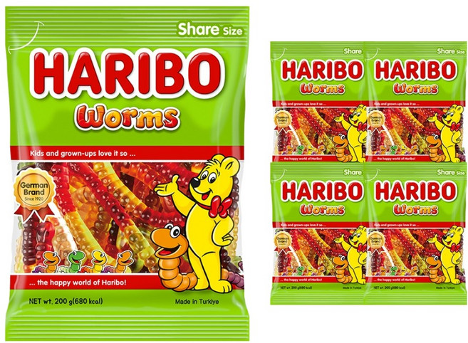 HARIBO 蟲蟲軟糖, 200g, 5個