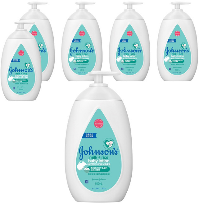 Johnson's 嬌生 嬰兒牛奶純米潤膚乳, 500ml, 6瓶