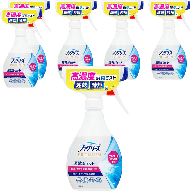 febreze 風倍清 速乾織物除菌消臭噴霧 無香, 6瓶, 320ml