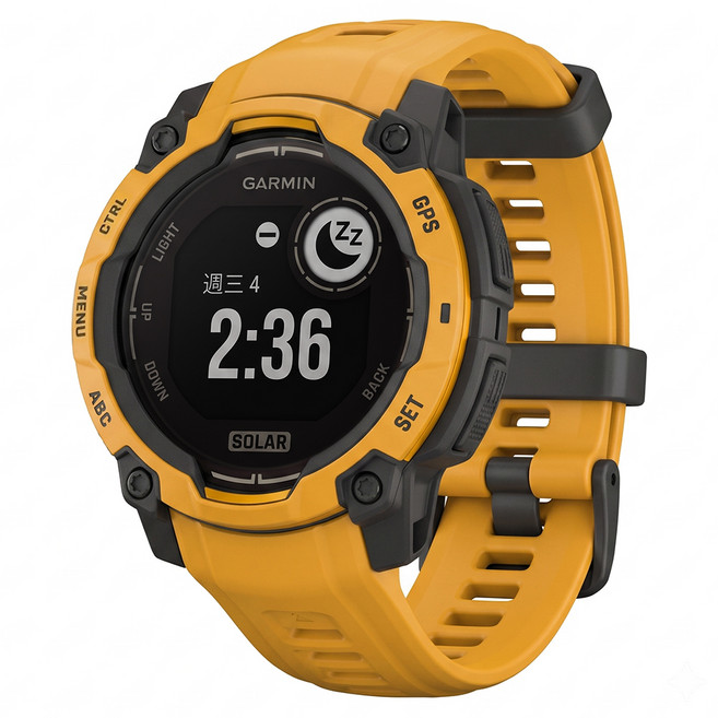 GARMIN INSTINCT 3 Solar 本我系列 GPS太陽能智慧腕錶 45mm, 日耀黃, 1.1吋, GPS + 藍牙