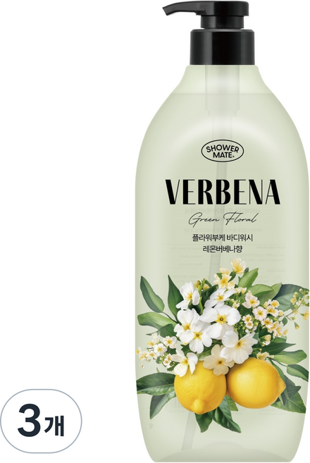 Shower mate 花束沐浴露 檸檬馬鞭草香, 900ml, 3瓶