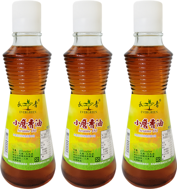 EVERGREEN 長青 小磨香油, 217ml, 3瓶