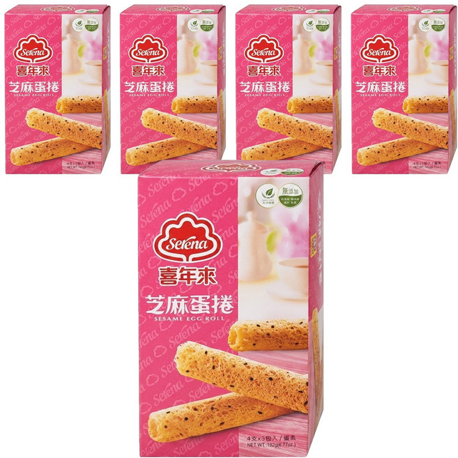 喜年來 芝麻蛋捲 蛋素, 192g, 5盒