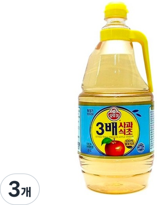 OTOKI 不倒翁 3倍濃縮蘋果醋, 3瓶, 1.8L