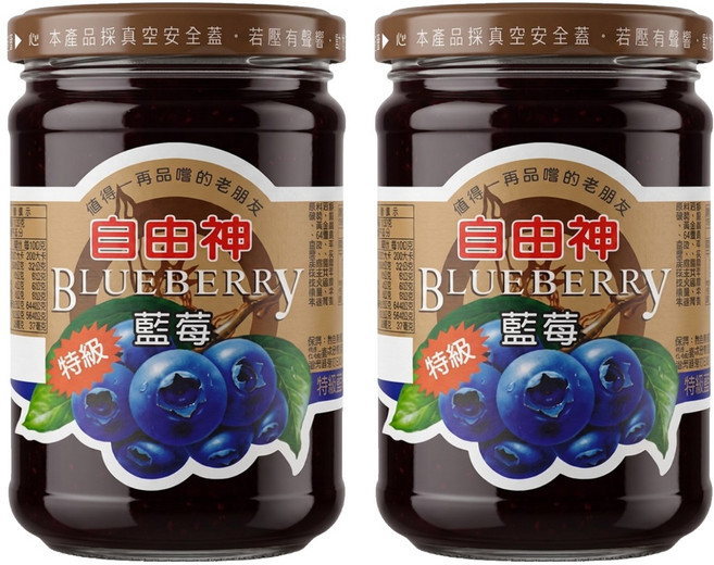 自由神 藍莓果醬, 400g, 2罐