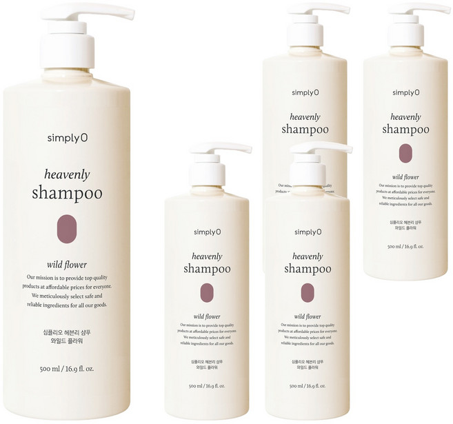 simplyO Heavenly滋養洗髮乳 野花香, 500ml, 5瓶