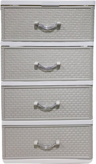 KEYWAY 聯府 特大其林四層櫃 附輪 JQL-840 540 x 475 x 978mm 138L, 4層, 白色 + 米色